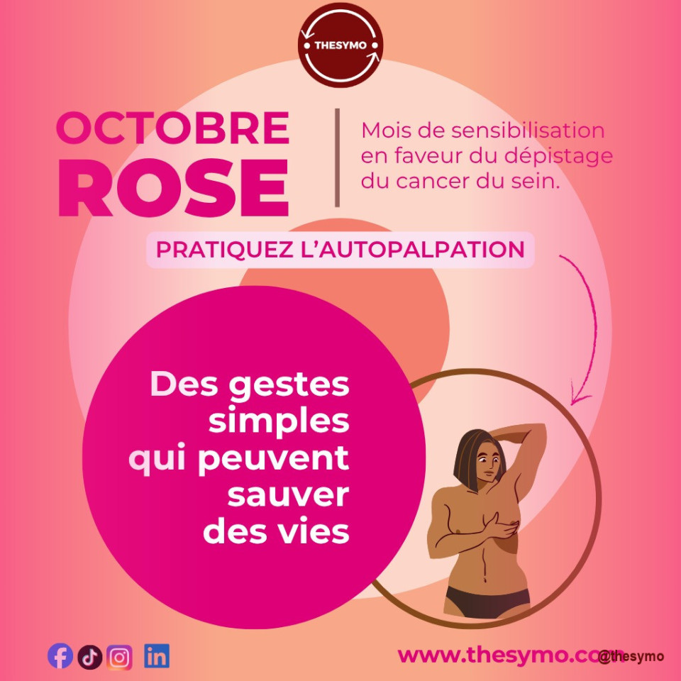 En ce mois d’Octobre Rose, rappelons l’importance essentielle de la prévention et du dépistage du cancer du sein. Prendre soin de soi et de sa santé passe aussi par des réflexes réguliers : pratiquez l’autopalpation ! Ce sont des gestes simples, rapides et accessibles à toutes, qui peuvent véritablement sauver des vies. 

N’attendez pas pour en parler autour de vous, sensibilisez vos proches ou consultez un professionnel de santé.

#OctobreRose #Dépistage #SANTÉ #Prévention #Auto